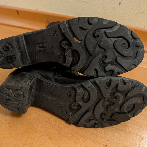 Remonte Black Leather Tall Boots - Picture 5 of 6